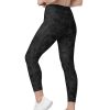 Black Camo Pattern Athletic Tights Spandex Womens Leggings