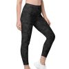 Black Camo Pattern Athletic Tights Spandex Womens Leggings
