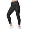 Black Camo Pattern Athletic Tights Spandex Womens Leggings