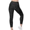 Black Camo Pattern Athletic Tights Spandex Womens Leggings