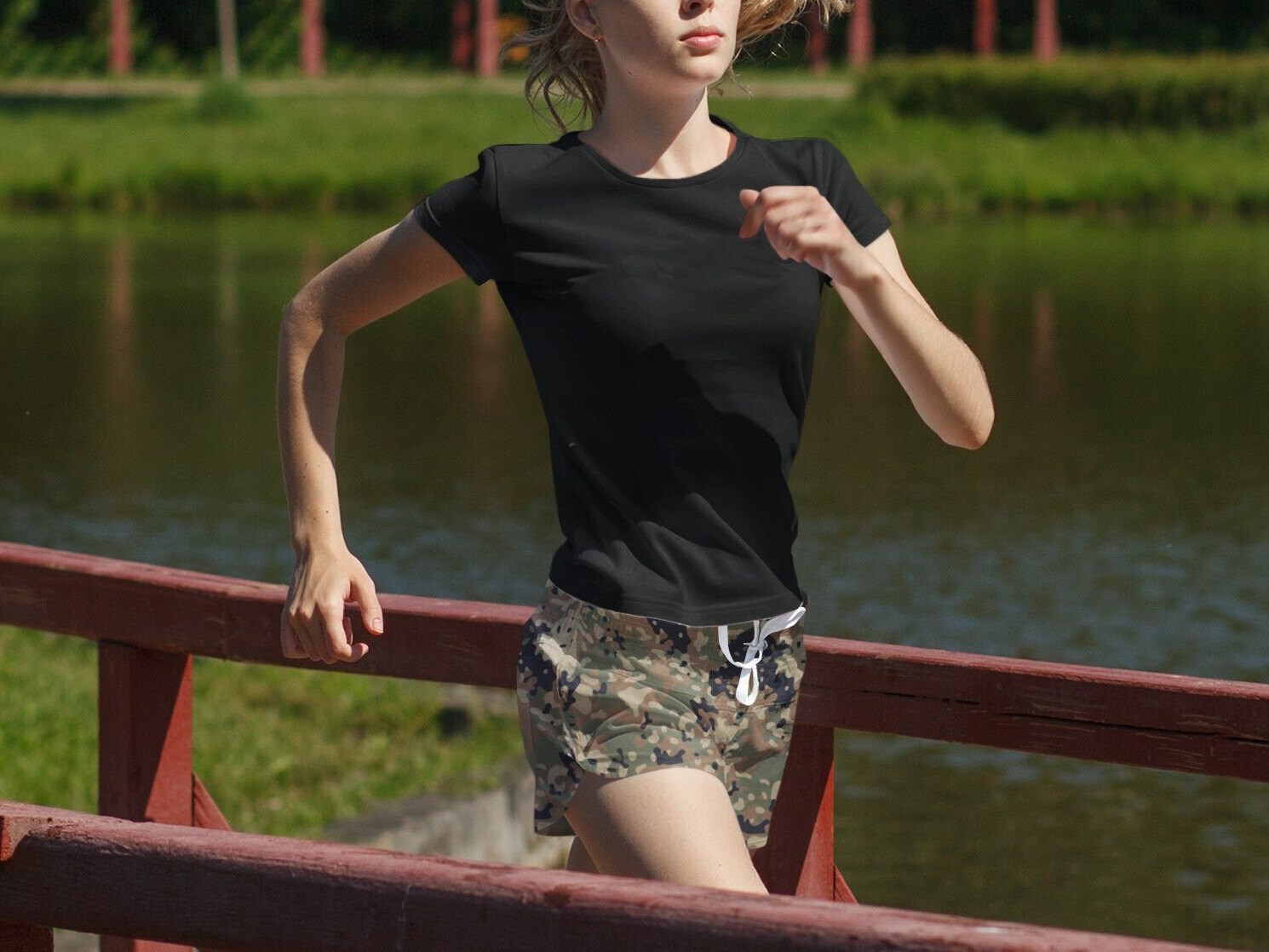 Forest Green Womens Camouflage Ultra Comfy Spandex Polyester Forest Green Womens Camouflage Ultra Comfy Spandex Polyester