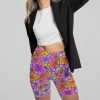 Spring Blossom Flower Active Shorts Tight Yoga Floral