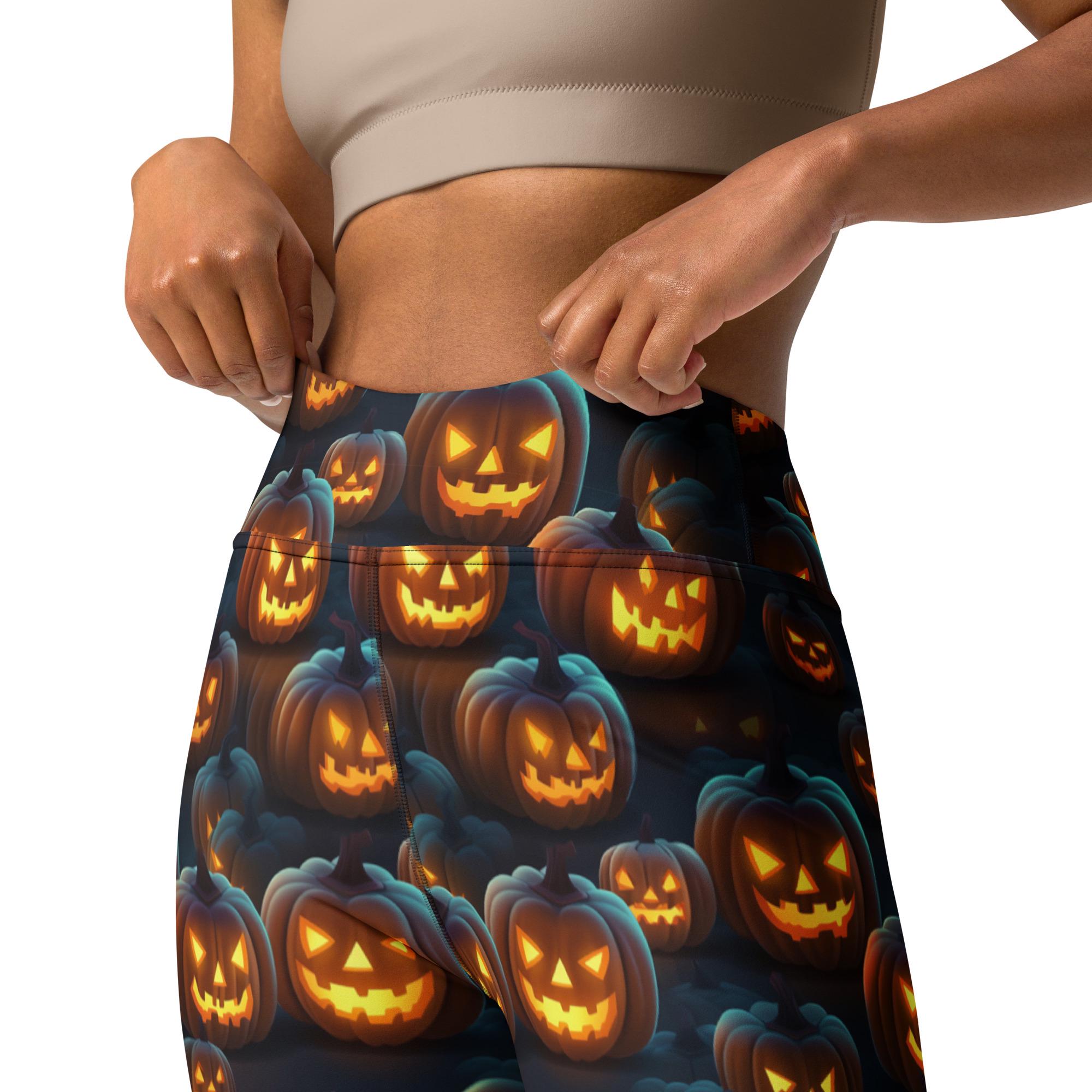 Scary Pumpkin Buttery Soft Halloween Leggings Pocket High Scary Pumpkin Buttery Soft Halloween Leggings Pocket High