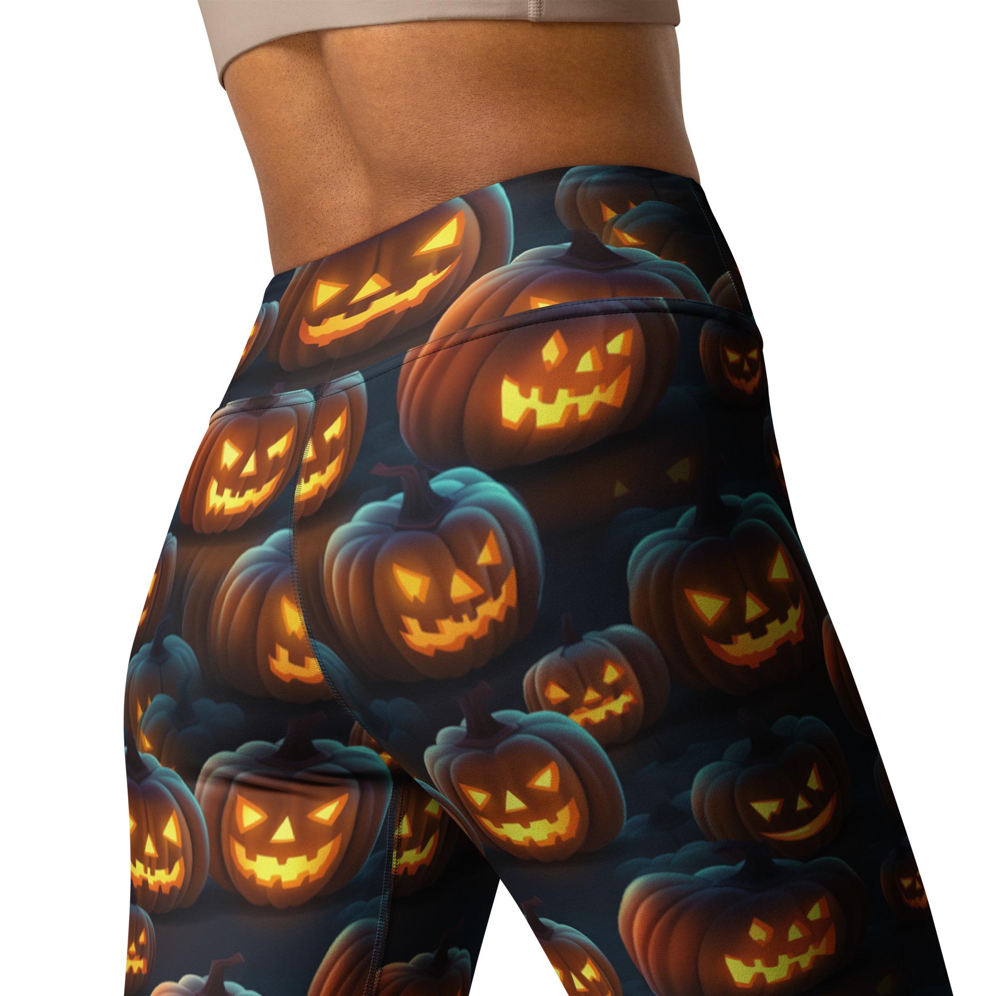 Scary Pumpkin Buttery Soft Halloween Leggings Pocket High Scary Pumpkin Buttery Soft Halloween Leggings Pocket High