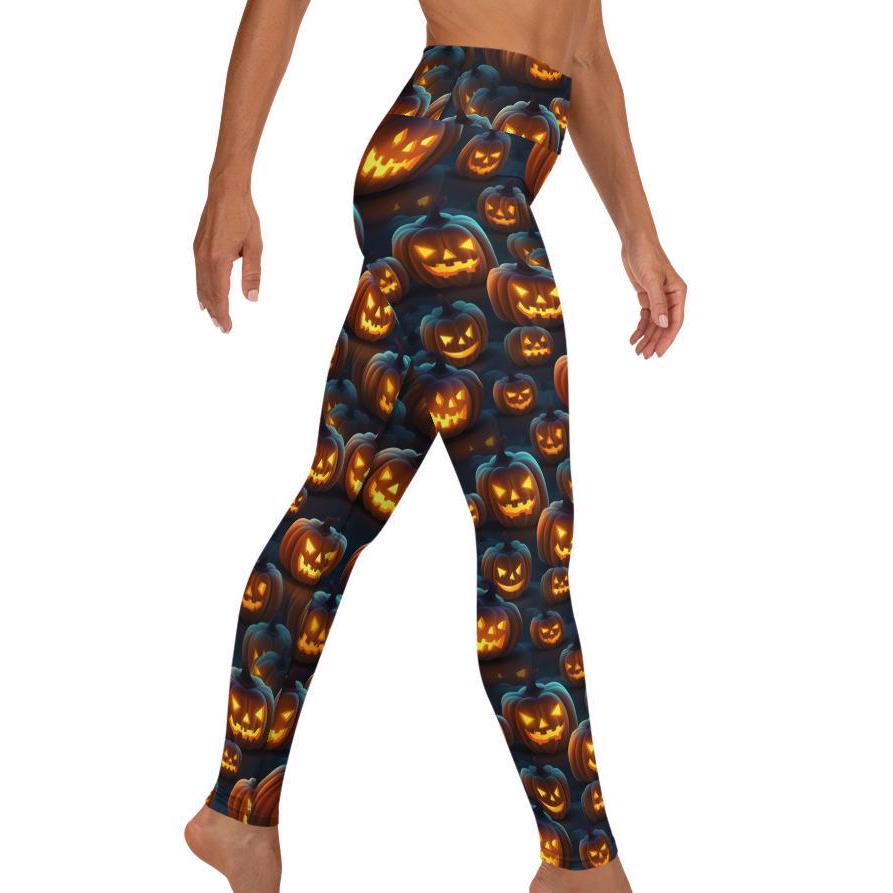 Scary Pumpkin Buttery Soft Halloween Leggings Pocket High Scary Pumpkin Buttery Soft Halloween Leggings Pocket High