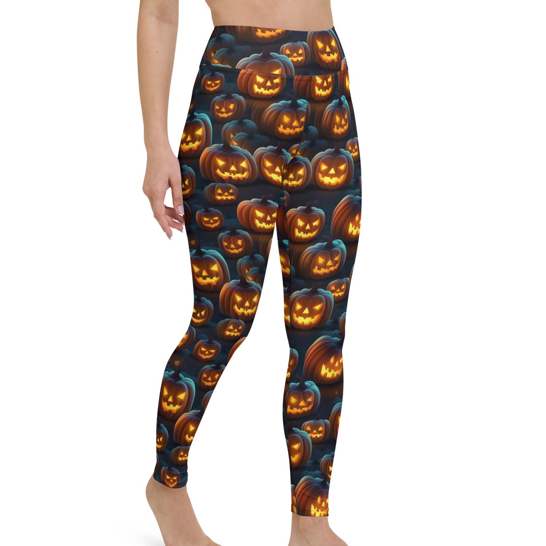 Scary Pumpkin Buttery Soft Halloween Leggings Pocket High Scary Pumpkin Buttery Soft Halloween Leggings Pocket High