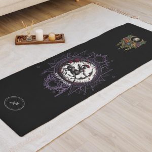 Gothic Style Sagittarius Zodiac Long Yoga Mat Skeletal