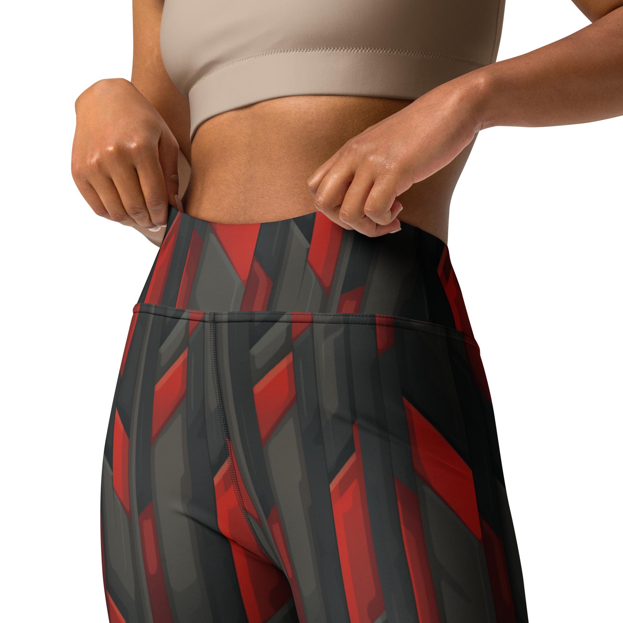 Crimson Shard Spandex Leggings: High Waisted Yoga Pants Crimson Shard Spandex Leggings: High Waisted Yoga Pants