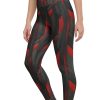 Crimson Shard Spandex Leggings: High Waisted Yoga Pants