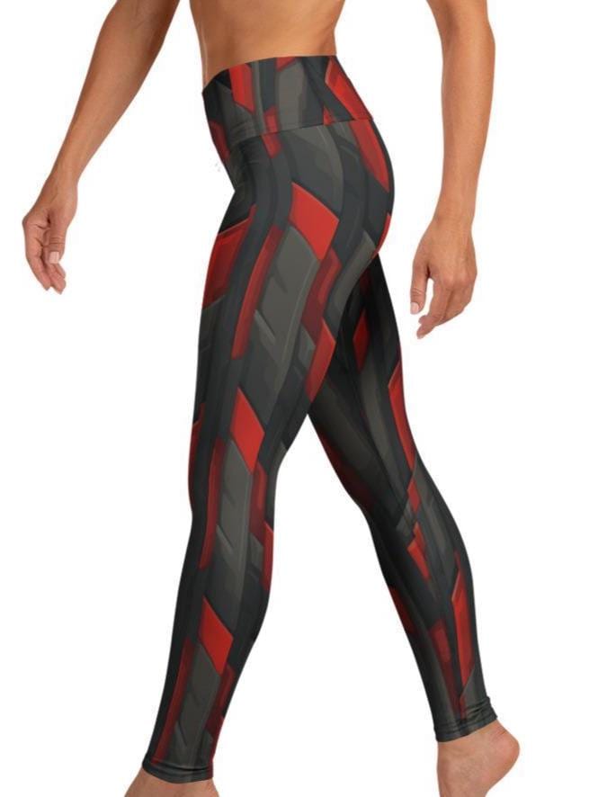 Crimson Shard Spandex Leggings: High Waisted Yoga Pants Crimson Shard Spandex Leggings: High Waisted Yoga Pants