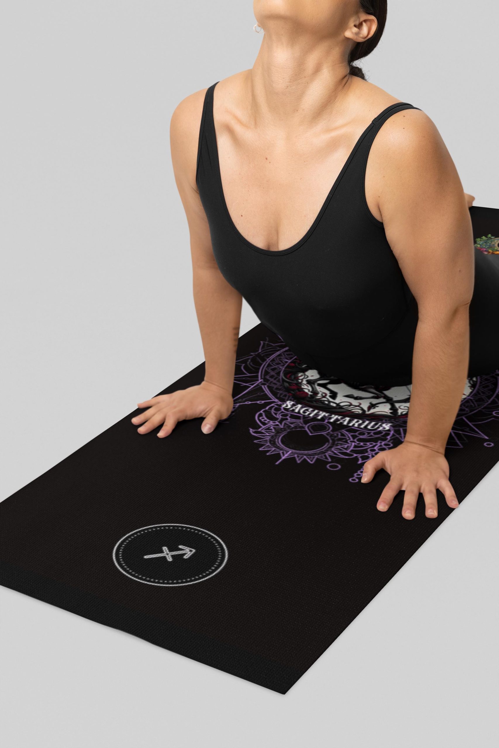 Gothic Style Sagittarius Zodiac Long Yoga Mat Skeletal Gothic Style Sagittarius Zodiac Long Yoga Mat Skeletal