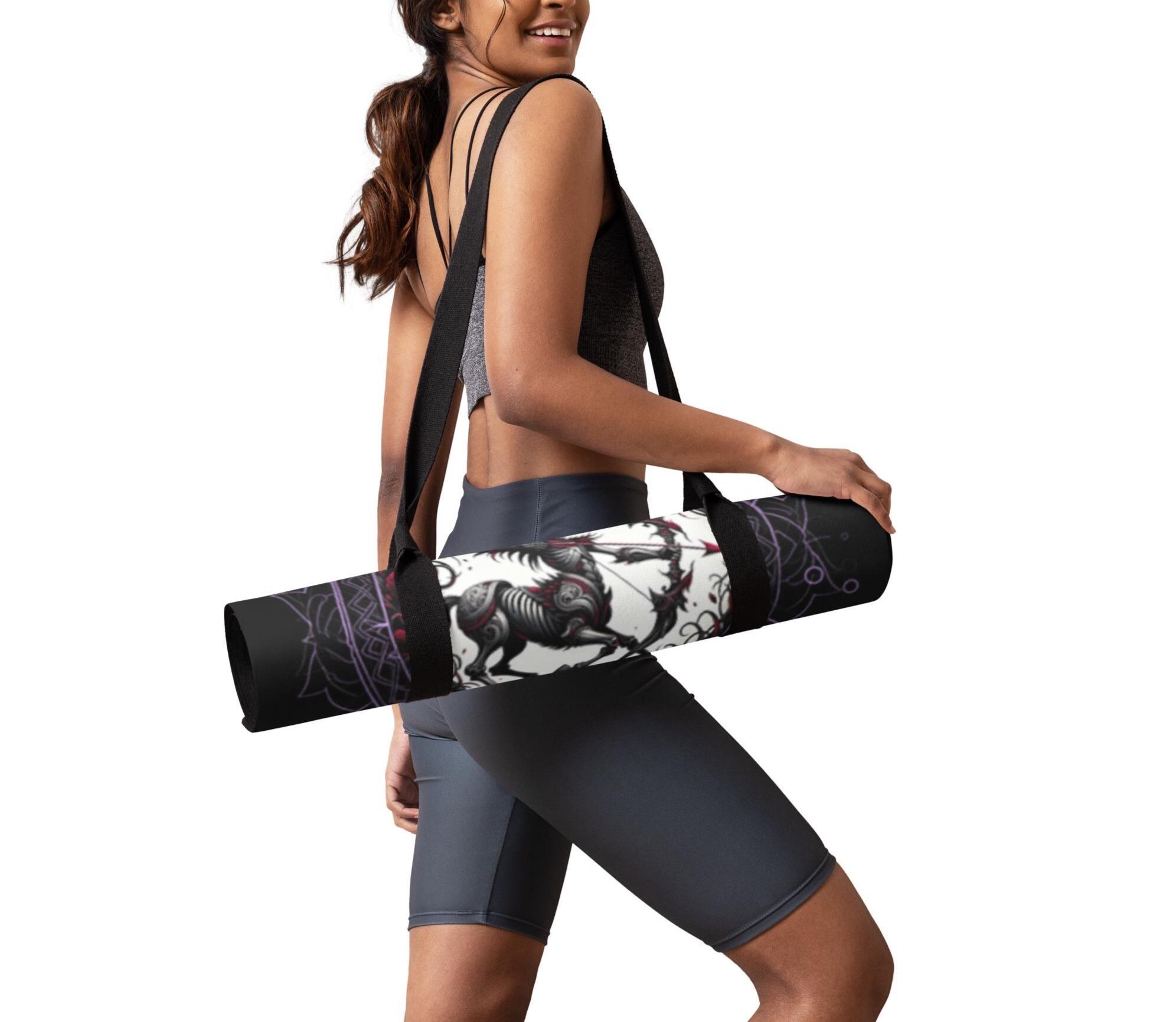 Gothic Style Sagittarius Zodiac Long Yoga Mat Skeletal Gothic Style Sagittarius Zodiac Long Yoga Mat Skeletal