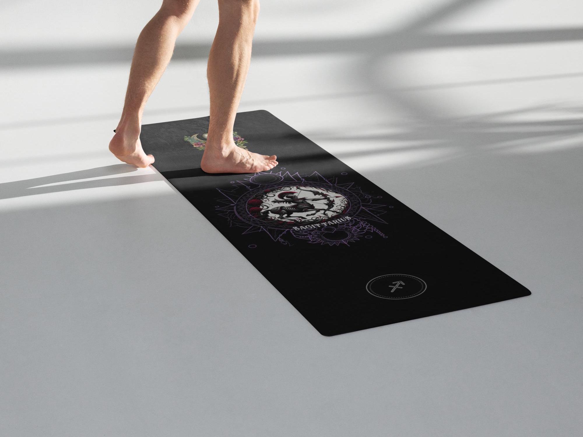 Gothic Style Sagittarius Zodiac Long Yoga Mat Skeletal Gothic Style Sagittarius Zodiac Long Yoga Mat Skeletal