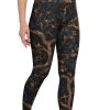 Dark Floral Branch Print Activewear Women Black Raven