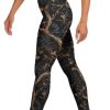 Dark Floral Branch Print Activewear Women Black Raven